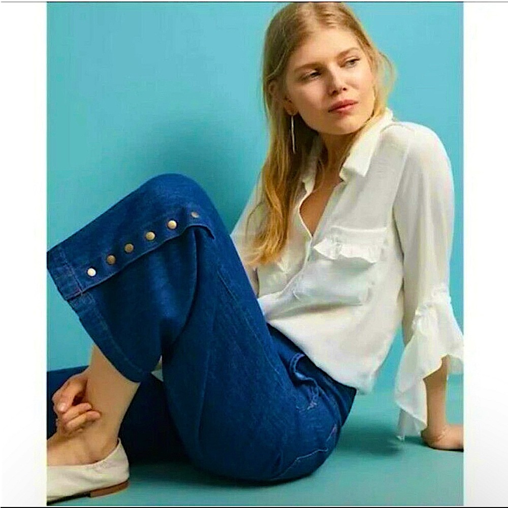 Anthropologie Pilcro & The Letterpress | High Rise Wide Leg Crop Jeans Size 25